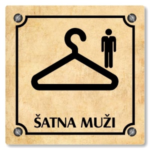 Šatna muži, 100x100mm, pergamen, Kansas